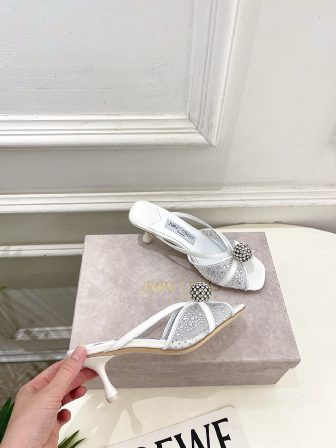 【2026年春夏新作】Jimmy Choo | ジミー チュウ JC クリスタル&メッシュ ミュール ジミーチュウジュアルシューズコピー - 画像 (4)