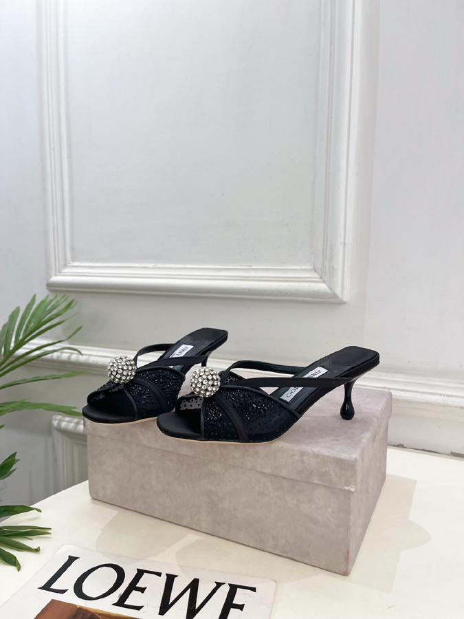 【2026年春夏新作】Jimmy Choo | ジミー チュウ JC クリスタル&メッシュ ミュール ジミーチュウジュアルシューズコピー - 画像 (3)