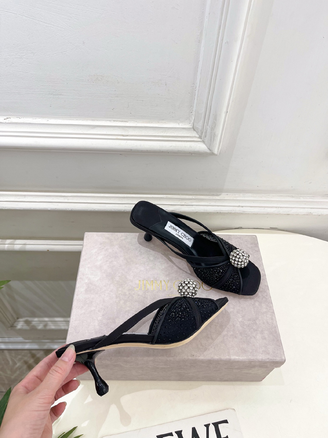【2026年春夏新作】Jimmy Choo | ジミー チュウ JC クリスタル&メッシュ ミュール ジミーチュウジュアルシューズコピー - 画像 (4)