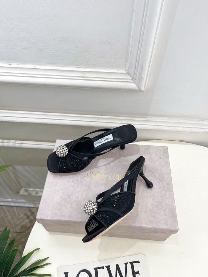 【2026年春夏新作】Jimmy Choo | ジミー チュウ JC クリスタル&メッシュ ミュール ジミーチュウジュアルシューズコピー - 画像 (5)