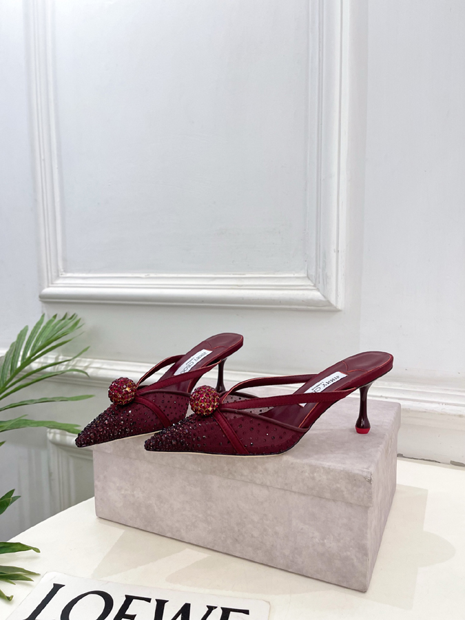 【2026年春夏新作】Jimmy Choo | ジミー チュウ JC クリスタル&メッシュ ミュール サンダル ジミーチュウジュアルシューズコピー - 画像 (3)