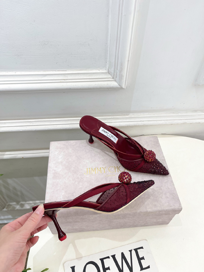 【2026年春夏新作】Jimmy Choo | ジミー チュウ JC クリスタル&メッシュ ミュール サンダル ジミーチュウジュアルシューズコピー - 画像 (4)
