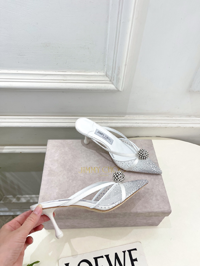 【2026年春夏新作】Jimmy Choo | ジミー チュウ JC クリスタル&メッシュ ミュール サンダル ジミーチュウジュアルシューズコピー - 画像 (4)