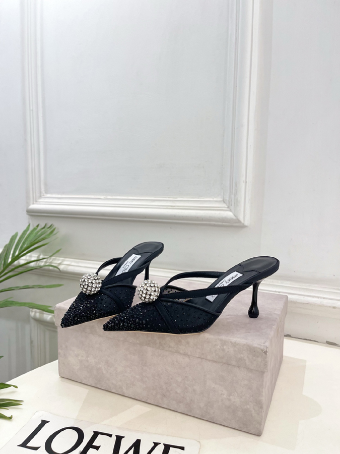 【2026年春夏新作】Jimmy Choo | ジミー チュウ JC クリスタル&メッシュ ミュール サンダル ジミーチュウジュアルシューズコピー - 画像 (3)