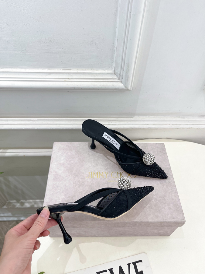 【2026年春夏新作】Jimmy Choo | ジミー チュウ JC クリスタル&メッシュ ミュール サンダル ジミーチュウジュアルシューズコピー - 画像 (4)