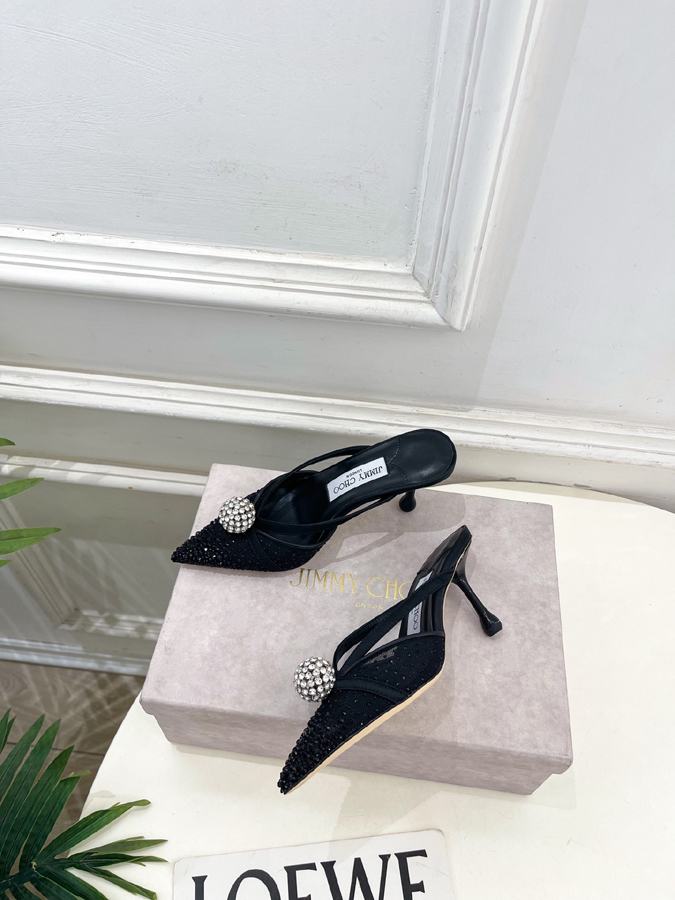 【2026年春夏新作】Jimmy Choo | ジミー チュウ JC クリスタル&メッシュ ミュール サンダル ジミーチュウジュアルシューズコピー - 画像 (5)