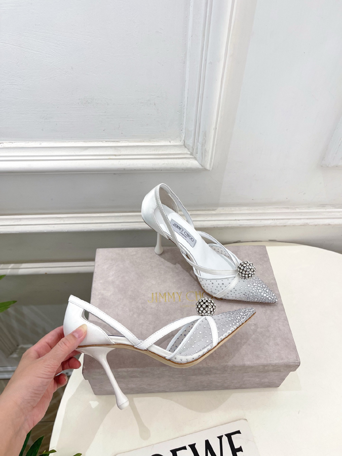 【2026年春夏新作】Jimmy Choo | ジミー チュウ JC クリスタル&メッシュ サンダル ジミーチュウジュアルシューズコピー - 画像 (4)