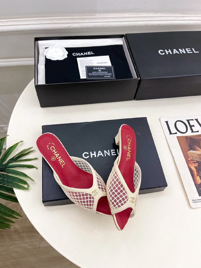 【2026年春夏新作】CHANEL | シャネル ダブルCC メッシュ&オープントゥ ミュール シャネルサンダルコピー - 画像 (4)