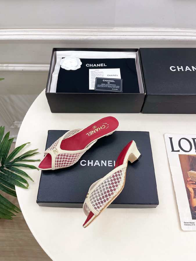 【2026年春夏新作】CHANEL | シャネル ダブルCC メッシュ&オープントゥ ミュール シャネルサンダルコピー - 画像 (5)