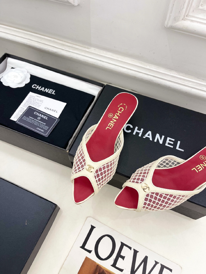 【2026年春夏新作】CHANEL | シャネル ダブルCC メッシュ&オープントゥ ミュール シャネルサンダルコピー - 画像 (6)