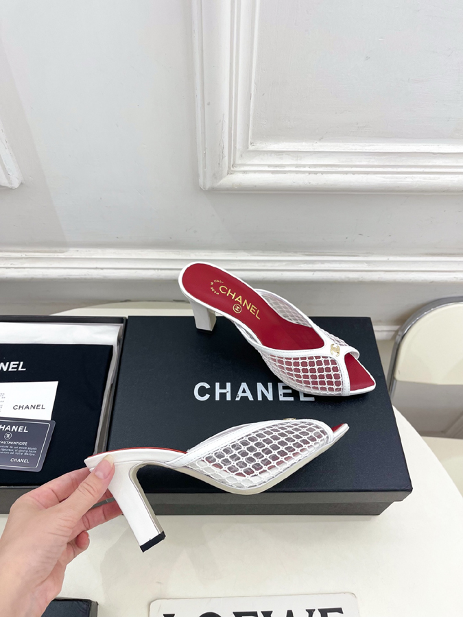 【2026年春夏新作】CHANEL | シャネル ダブルCC メッシュ&オープントゥ ミュール シャネルサンダルコピー - 画像 (4)