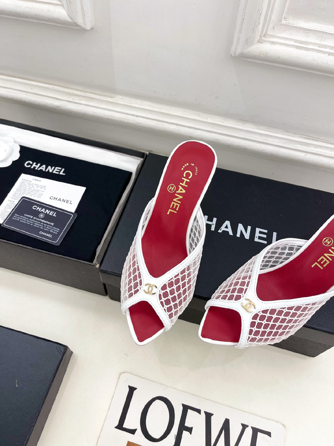 【2026年春夏新作】CHANEL | シャネル ダブルCC メッシュ&オープントゥ ミュール シャネルサンダルコピー - 画像 (6)