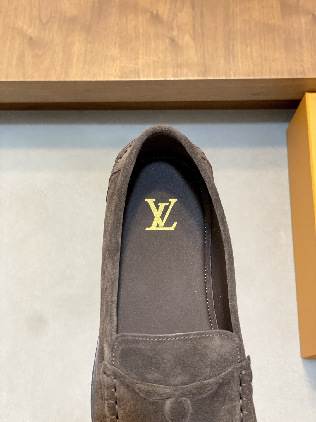 新品 LOUIS VUITTON(ルイ・ヴィトン)風 Horizon ローファー スエード 本革 軽量 メンズ サッケット製法 ブラック - 画像 (7)
