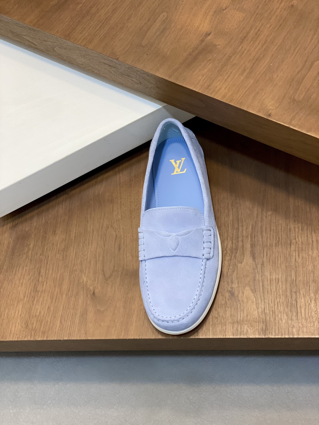 2026新品 LOUIS VUITTON(ルイ・ヴィトン)風 Horizon ローファー スエード 本革 軽量 メンズ サッケット製法ブルー - 画像 (6)