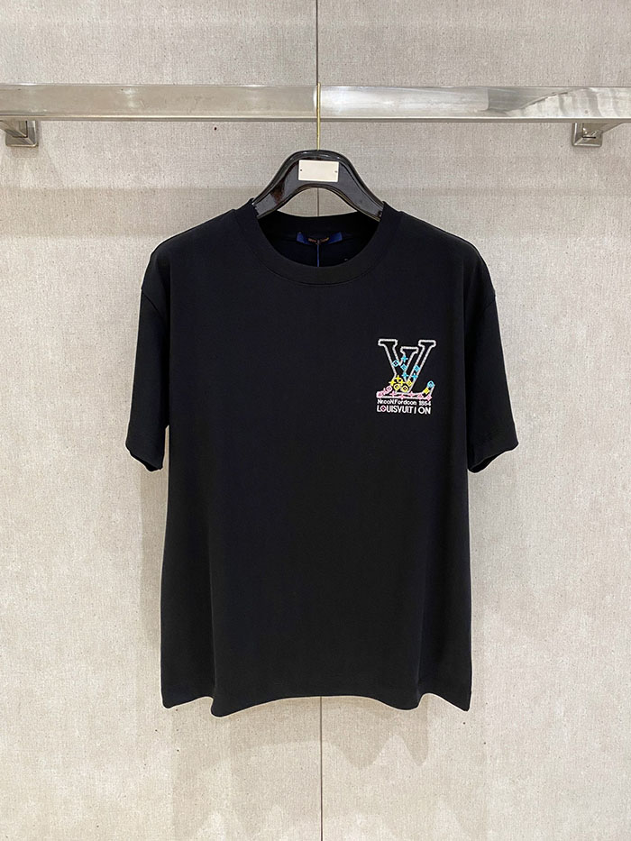 ルイヴィトン服コピー 人気店 Louis Vuitton 2026 SS プレ・スプリング 新作 刺繍入りコットンクルーネックTシャツ JP4649(1157)ルイヴィトン Tシャツ 白 - 画像 (3)
