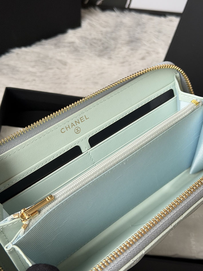 最高級シャネルスーパーコピー CHANEL 長財布 ラウンドファスナー クラシック ココマーク ライトブルー AP0242 Y01864 N0195 シャネル 長財布 レディース - 画像 (2)