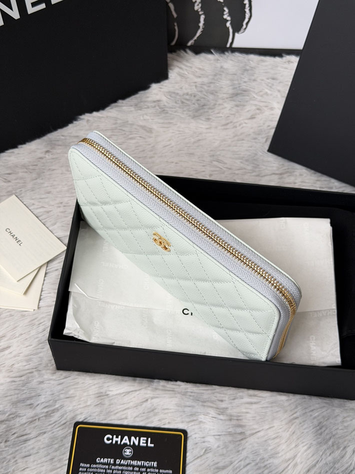 最高級シャネルスーパーコピー CHANEL 長財布 ラウンドファスナー クラシック ココマーク ライトブルー AP0242 Y01864 N0195 シャネル 長財布 レディース - 画像 (7)