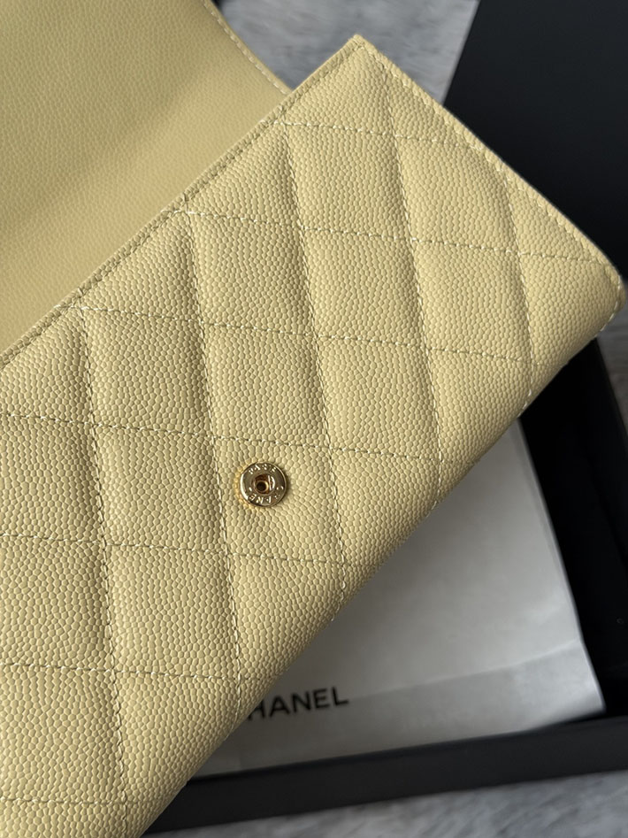 最高級シャネルスーパーコピー CHANEL マトラッセ クラシック ロング フラップ ウォレット ライトイエロー 2634220 シャネル 財布 公式 - 画像 (4)