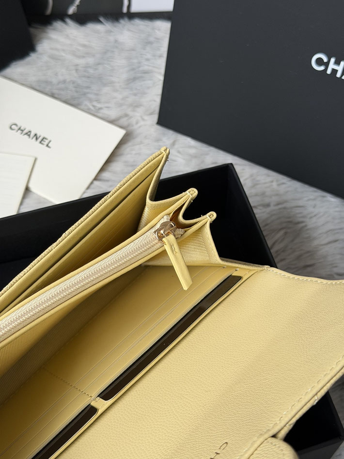 最高級シャネルスーパーコピー CHANEL マトラッセ クラシック ロング フラップ ウォレット ライトイエロー 2634220 シャネル 財布 公式 - 画像 (2)