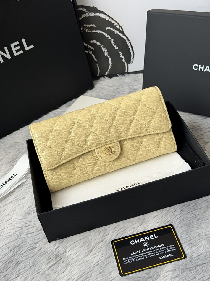 最高級シャネルスーパーコピー CHANEL マトラッセ クラシック ロング フラップ ウォレット ライトイエロー 2634220 シャネル 財布 公式 - 画像 (12)