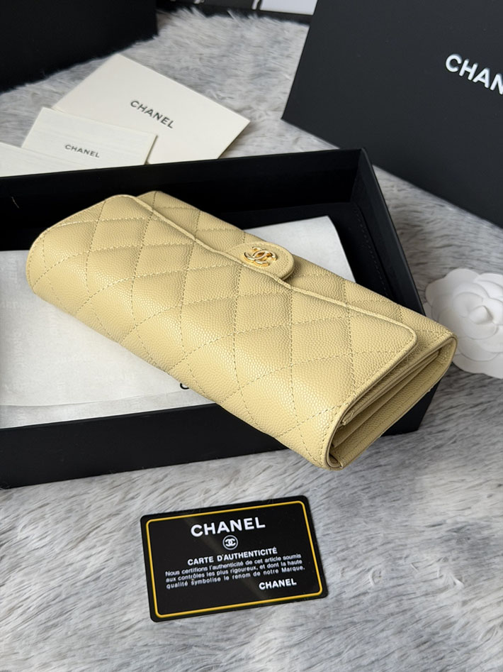 最高級シャネルスーパーコピー CHANEL マトラッセ クラシック ロング フラップ ウォレット ライトイエロー 2634220 シャネル 財布 公式 - 画像 (9)