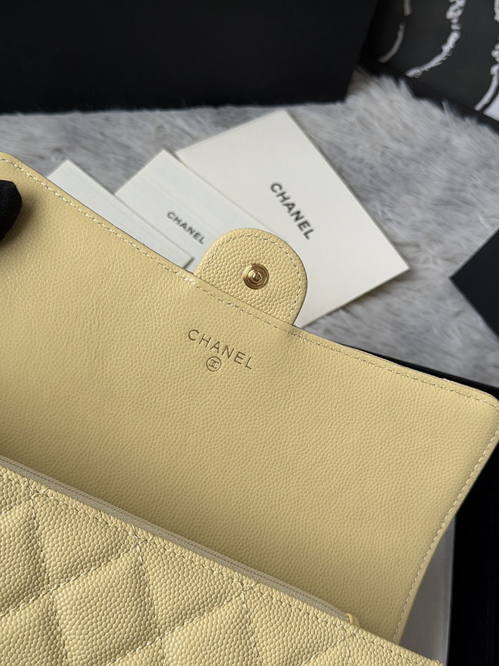 最高級シャネルスーパーコピー CHANEL マトラッセ クラシック ロング フラップ ウォレット ライトイエロー 2634220 シャネル 財布 公式 - 画像 (5)