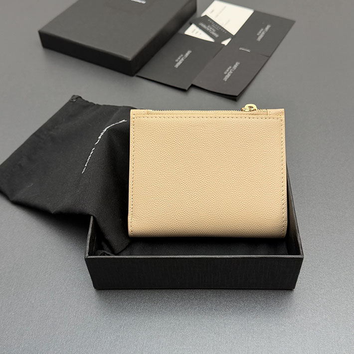 最高級サンローランスーパーコピー Saint Laurent アップタウン コンパクトウォレット ダークベージュ 2634236 サンローラン 財布 ミニ - 画像 (8)