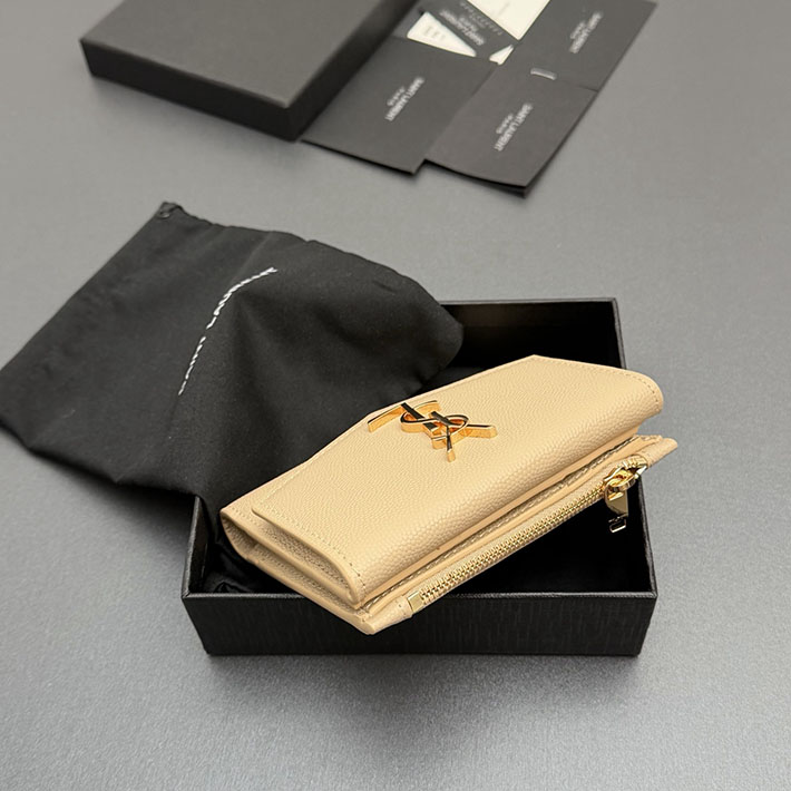 最高級サンローランスーパーコピー Saint Laurent アップタウン コンパクトウォレット ダークベージュ 2634236 サンローラン 財布 ミニ - 画像 (7)