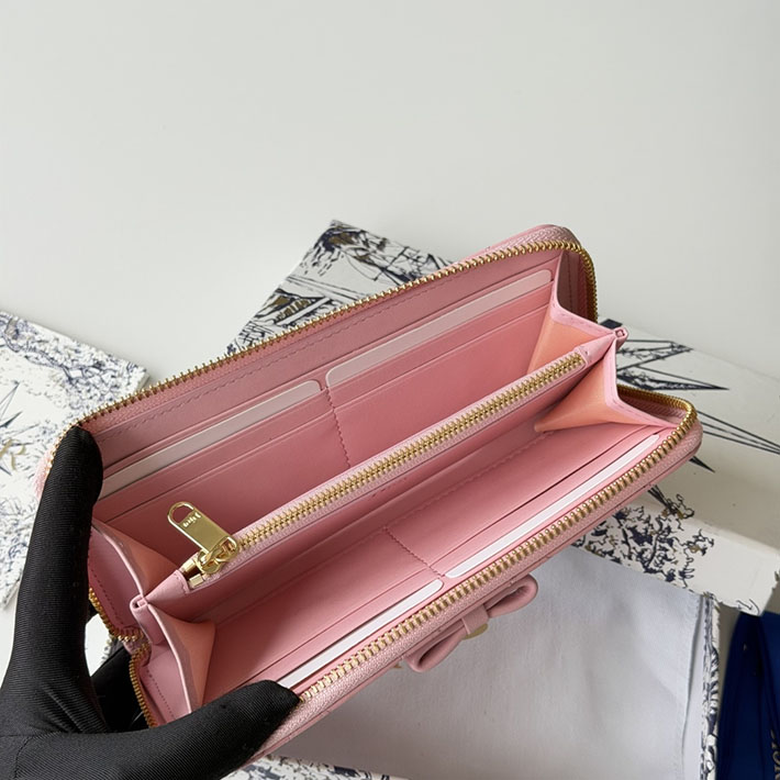 最高級ディオールスーパーコピー Lady Dior Voyageur スリムウォレット リボン S2600OUQC_5832 ディオール 財布 ピンク - 画像 (5)
