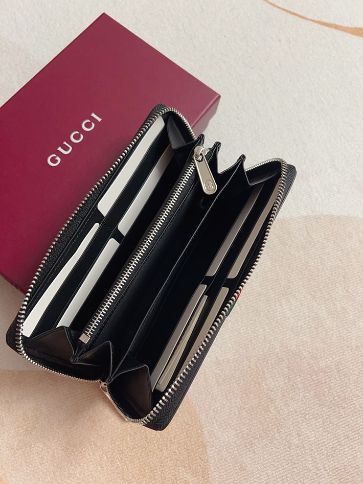 グッチ 財布 アウトレット GUCCI ウェブ トレードマーク ジップアラウンドウォレット ブラック 867284 AAGIT 1053 メンズ グッチ 財布 - 画像 (7)