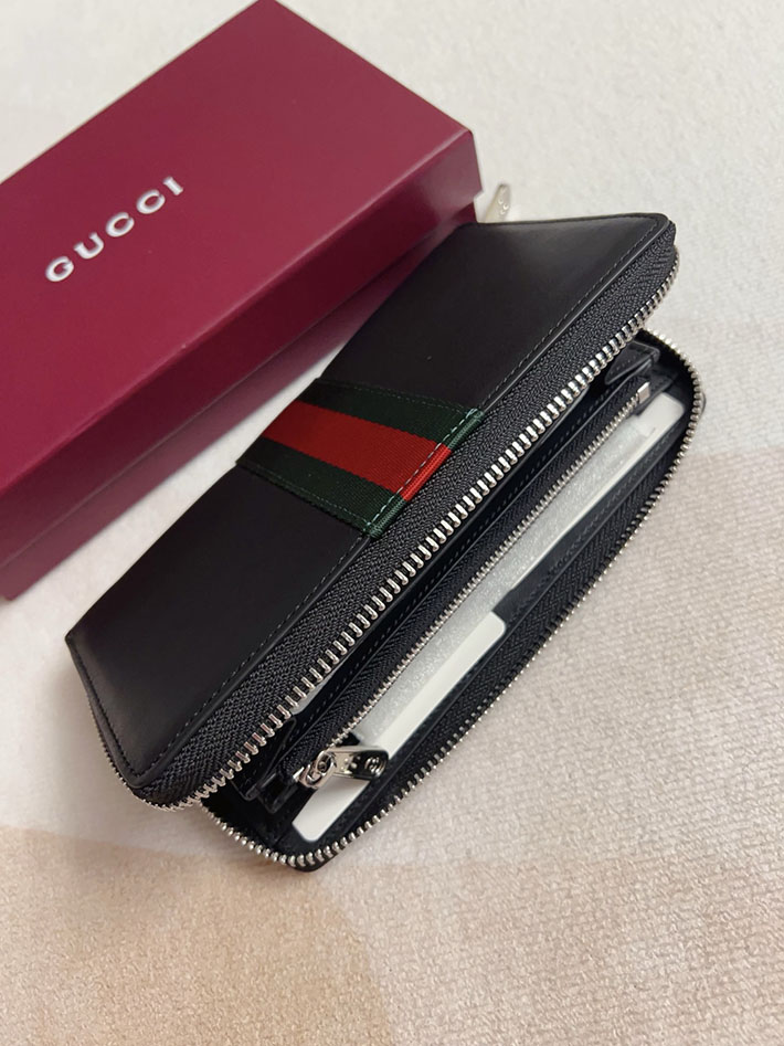 グッチ 財布 アウトレット GUCCI ウェブ トレードマーク ジップアラウンドウォレット ブラック 867284 AAGIT 1053 メンズ グッチ 財布 - 画像 (6)