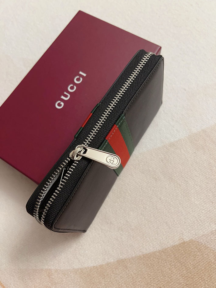 グッチ 財布 アウトレット GUCCI ウェブ トレードマーク ジップアラウンドウォレット ブラック 867284 AAGIT 1053 メンズ グッチ 財布 - 画像 (5)