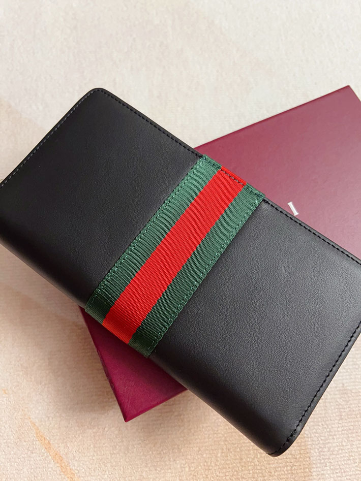 グッチ 財布 アウトレット GUCCI ウェブ トレードマーク ジップアラウンドウォレット ブラック 867284 AAGIT 1053 メンズ グッチ 財布 - 画像 (4)