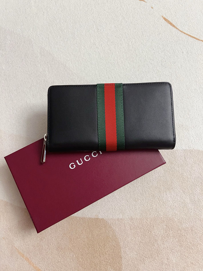 グッチ 財布 アウトレット GUCCI ウェブ トレードマーク ジップアラウンドウォレット ブラック 867284 AAGIT 1053 メンズ グッチ 財布 - 画像 (3)