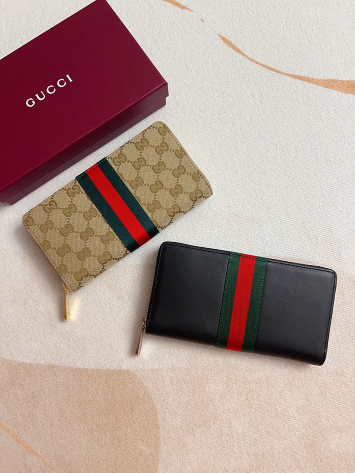 グッチ 財布 アウトレット GUCCI ウェブ トレードマーク ジップアラウンドウォレット ブラック 867284 AAGIT 1053 メンズ グッチ 財布 - 画像 (2)