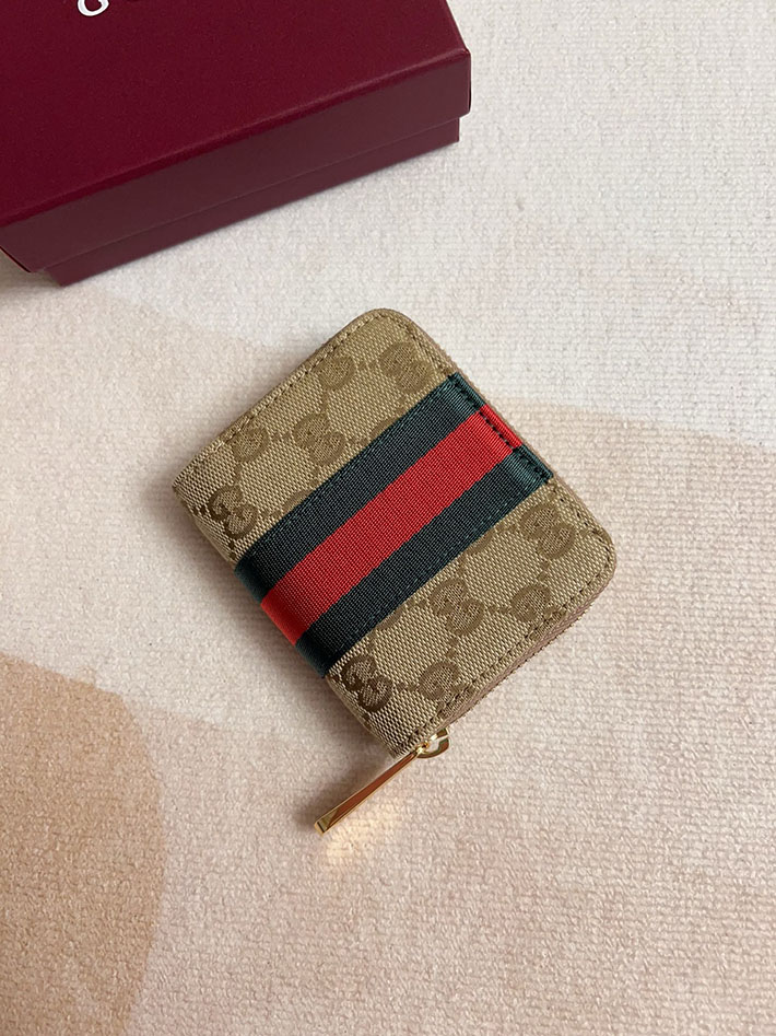 グッチ 財布 アウトレット GUCCI ウェブ付き GG ジップアラウンドウォレット サンド&ダークブラウン 867349 FAF1B 9653 GUCCI ミニ財布 アウトレット - 画像 (9)