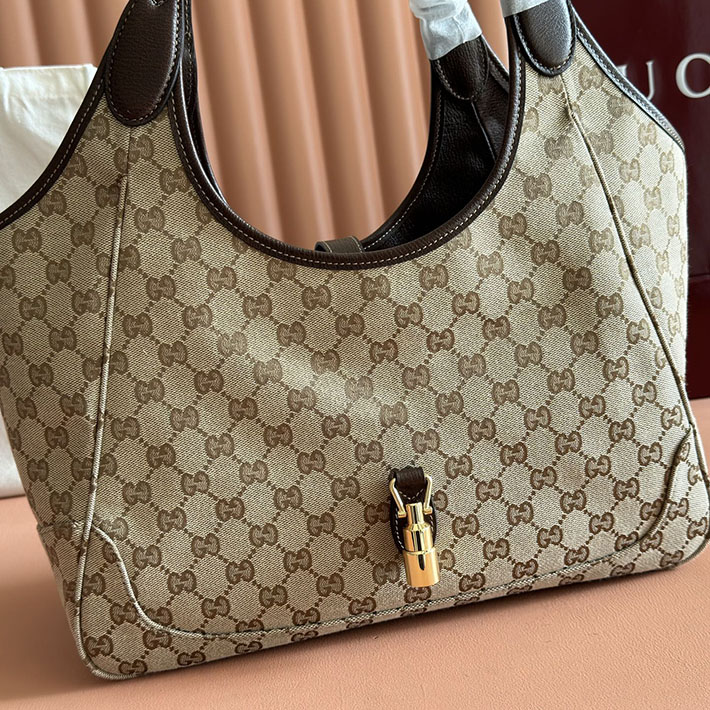 グッチ直営アウトレット店 GUCCI メルカート ミディアム トートバッグ サンド&ダークブラウン 866645 FAFV2 9651 グッチ バッグ アウトレット - 画像 (5)