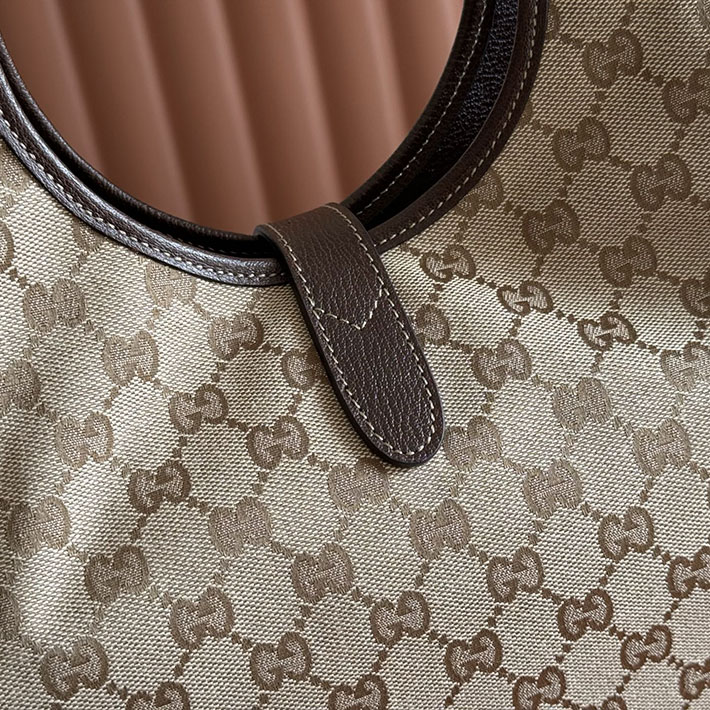 グッチ直営アウトレット店 GUCCI メルカート ミディアム トートバッグ サンド&ダークブラウン 866645 FAFV2 9651 グッチ バッグ アウトレット - 画像 (4)