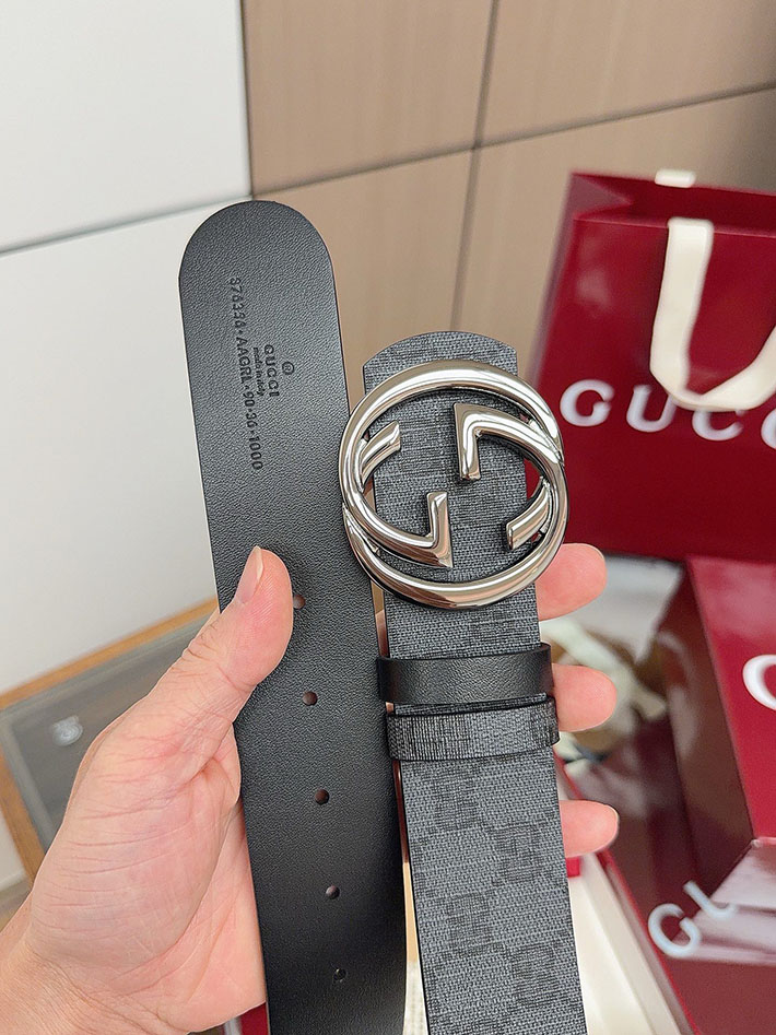 グッチ直営アウトレット店 Gucci インターロッキングG バックル付き リバーシブル レザー ベルト 849862 FAFGJ 1000 グッチ メンズ ベルト 激安 - 画像 (8)
