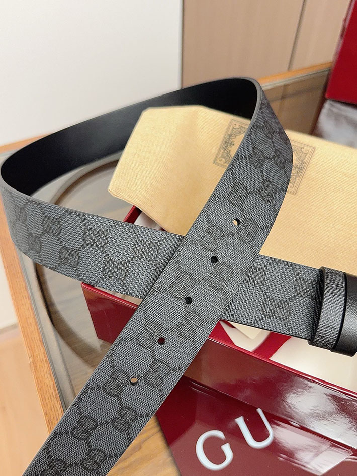グッチ直営アウトレット店 Gucci インターロッキングG バックル付き リバーシブル レザー ベルト 849862 FAFGJ 1000 グッチ メンズ ベルト 激安 - 画像 (4)