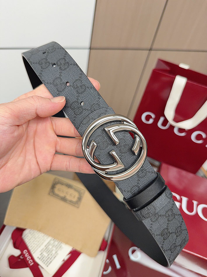 グッチ直営アウトレット店 Gucci ベルト GGスプリームキャンバス インターロッキングG バックル 2634291 グッチ ベルト メンズ ビジネス - 画像 (6)