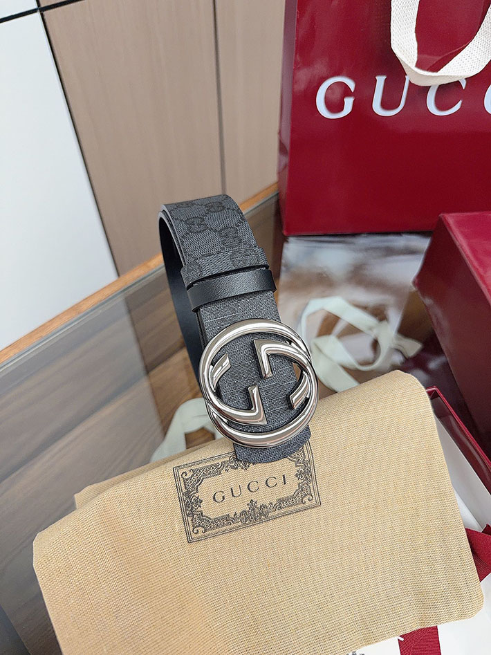 グッチ直営アウトレット店 Gucci ベルト GGスプリームキャンバス インターロッキングG バックル 2634291 グッチ ベルト メンズ ビジネス - 画像 (3)