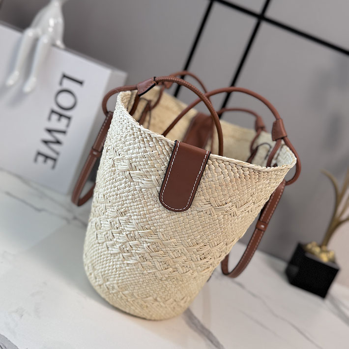 最高級ロエベスーパーコピー LOEWE アナグラム バスケットバッグ ミディアム ナチュラル/タン AABKT43X09-2435 ロエベ トートバッグ 人気 - 画像 (9)