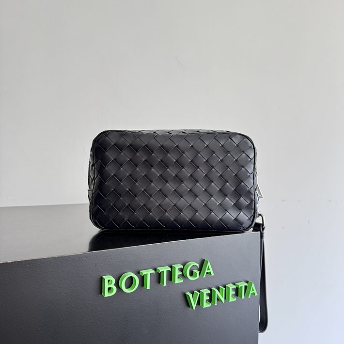 最高級ボッテガスーパーコピー Bottega Veneta イントレチャート リストレット ポーチ ブラック 777390V2HL18803 ボッテガ バッグ メンズ アウトレット - 画像 (9)