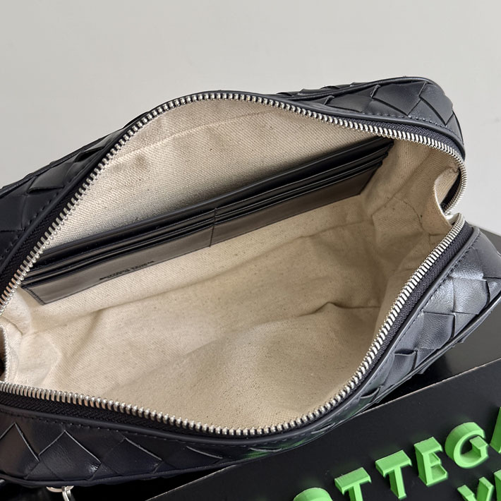 最高級ボッテガスーパーコピー Bottega Veneta イントレチャート リストレット ポーチ ブラック 777390V2HL18803 ボッテガ バッグ メンズ アウトレット - 画像 (2)