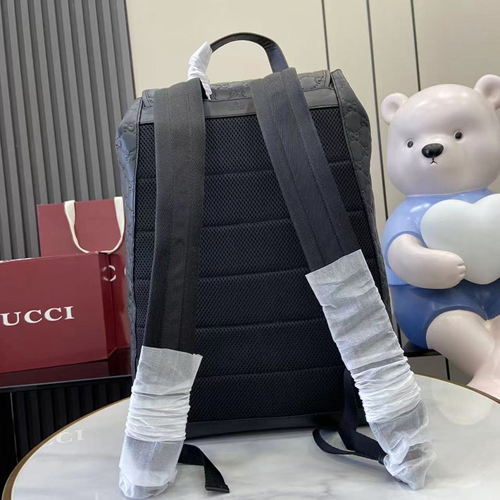 グッチ直営アウトレット店 GUCCI GGエンブレム ミディアム バックパック ブラック 854750 AAFWC 1048 グッチ リュック アウトレット - 画像 (5)
