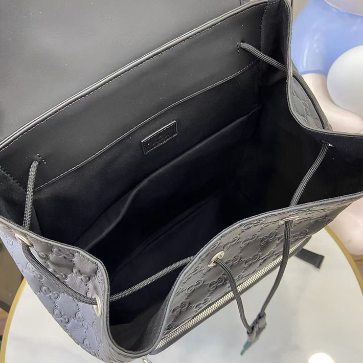 グッチ直営アウトレット店 GUCCI GGエンブレム ミディアム バックパック ブラック 854750 AAFWC 1048 グッチ リュック アウトレット - 画像 (2)