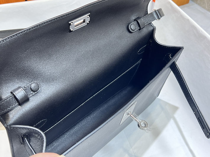 エルメスコピー通販 HERMES ケリーエラン 黒 ブラック マダム シルバー金具 ケリーエラン H085208CK189 ケリーエラン 人気 - 画像 (2)