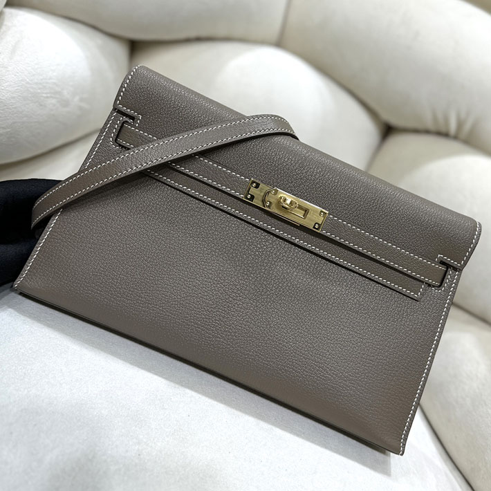 エルメスコピー通販 HERMES ケリーエラン エトゥープ シェブルミゾル ゴールド金具 ケリーエラン H085885CC18 エルメス ケリーエラン - 画像 (2)
