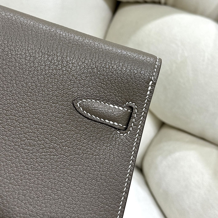 エルメスコピー通販 HERMES ケリーエラン エトゥープ シェブルミゾル シルバー金具 ケリーエラン H085885CK18 ケリーエラン 人気 - 画像 (6)
